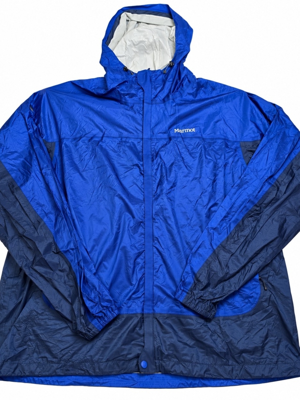 Marmot Two-Tone Blue Hooded Windbreaker Jacket